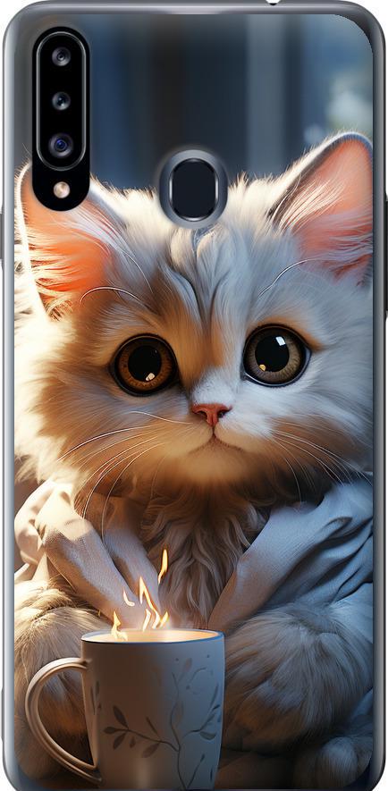 Чехол на Samsung Galaxy A20s A207F White cat (5646t-1775-42517)