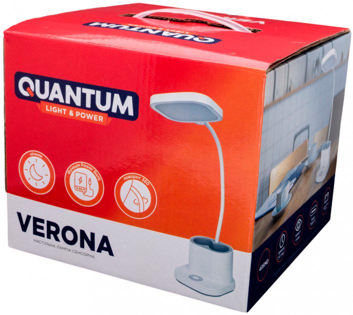 Лампа настільна Quantum Verona QM-TL1060 3,5W 450lm 4100К з Power Bank 4000mAh (12698379) - фото 10