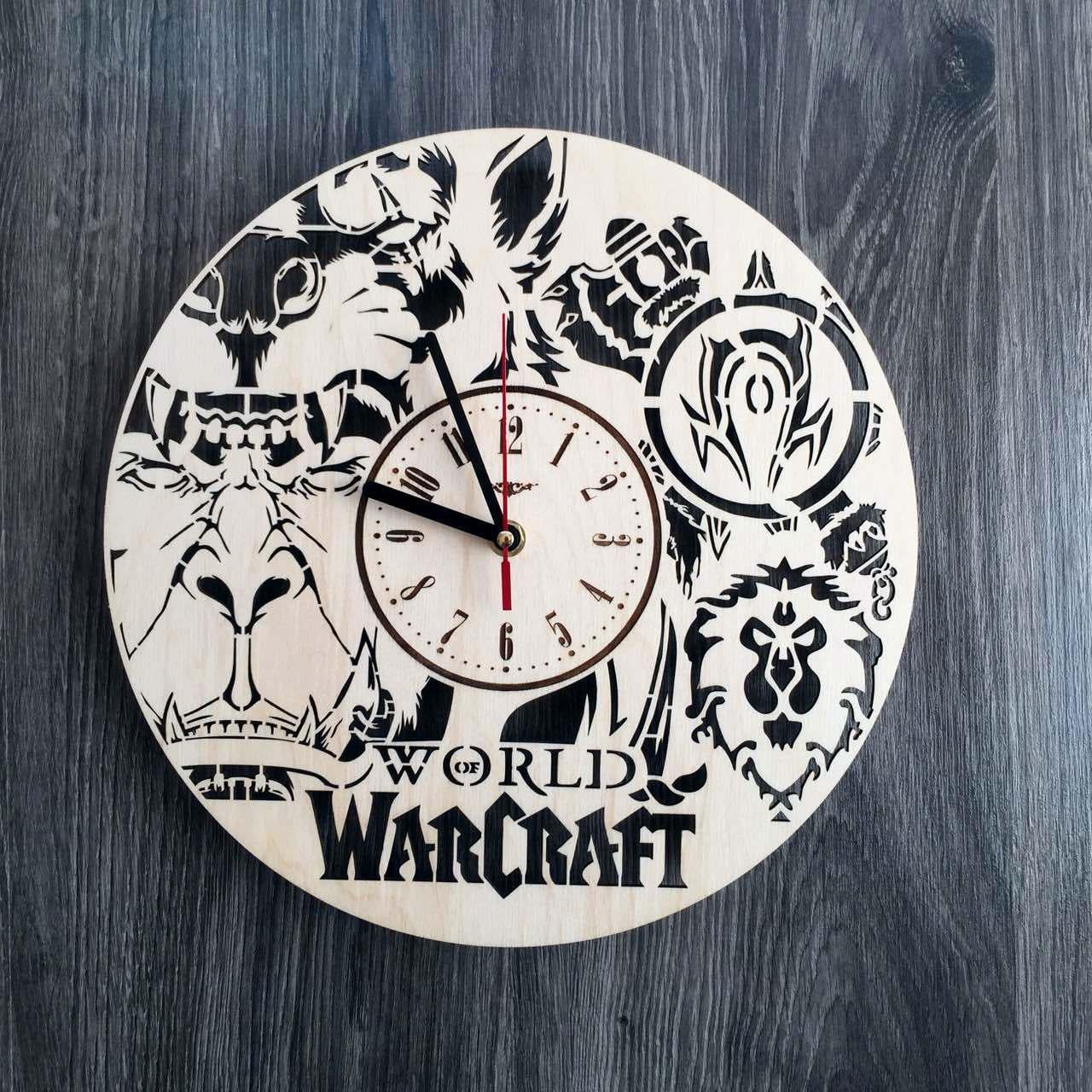 Часы настенные из дерева Warcraft
