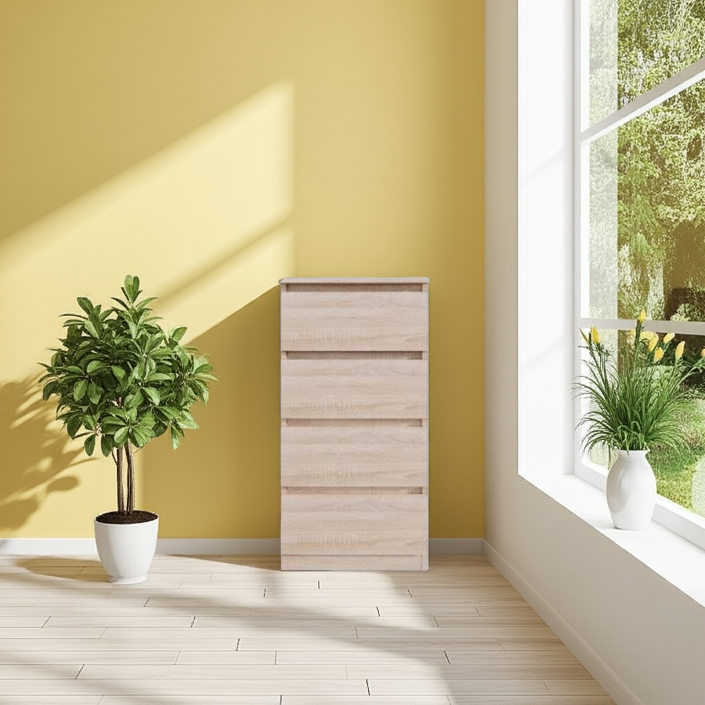 Комод MEBEX на 4 шухляди 50х40х100 см Дуб Сонома (VM4B500DS) - фото 1 Комод MEBEX на 4 шухляди 50х40х100 см Дуб Сонома (VM4B500DS) - фото 1