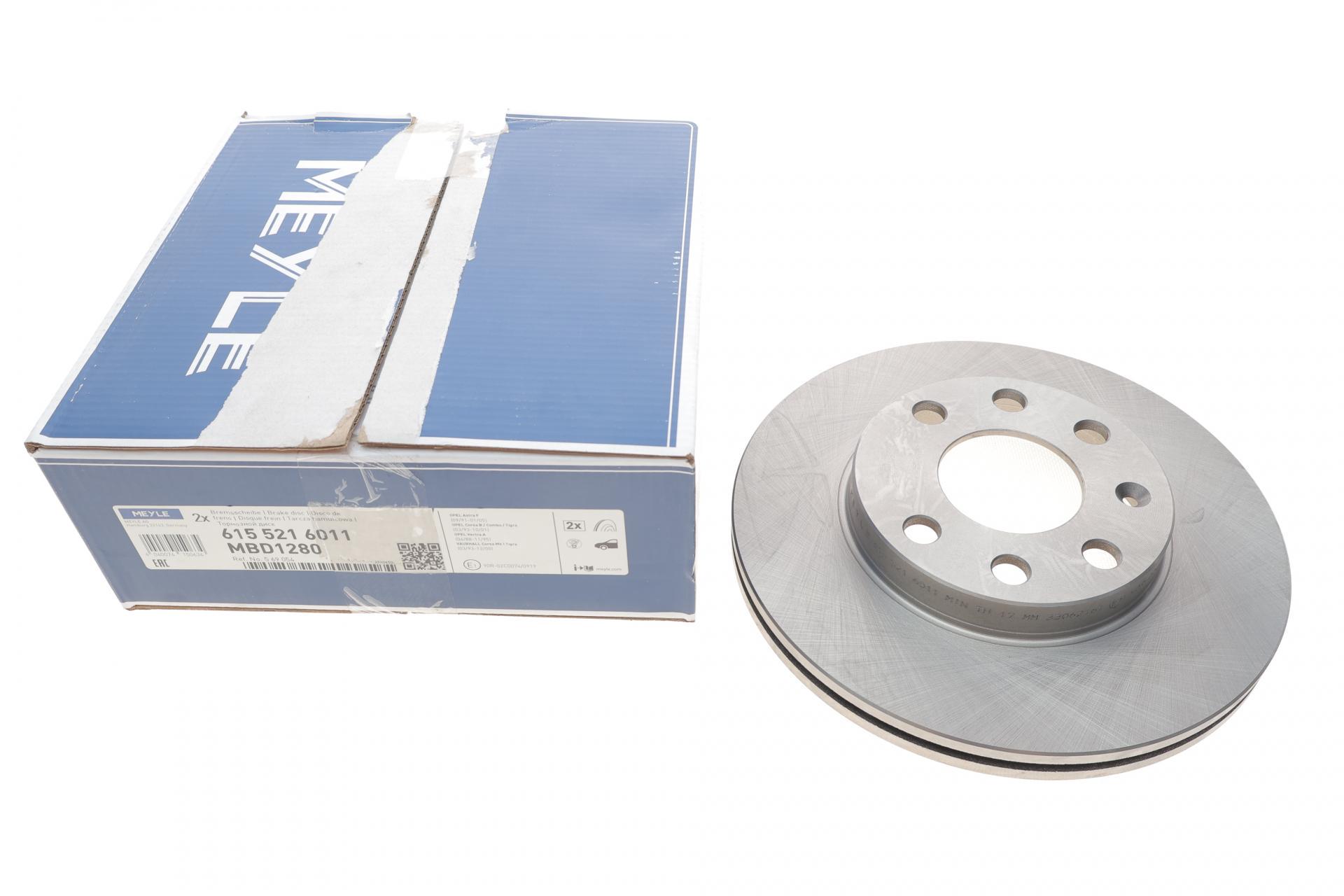 Диск тормозной передний Meyle для Opel Astra F/Kadett E 91-236x20 мм (615 521 6011)