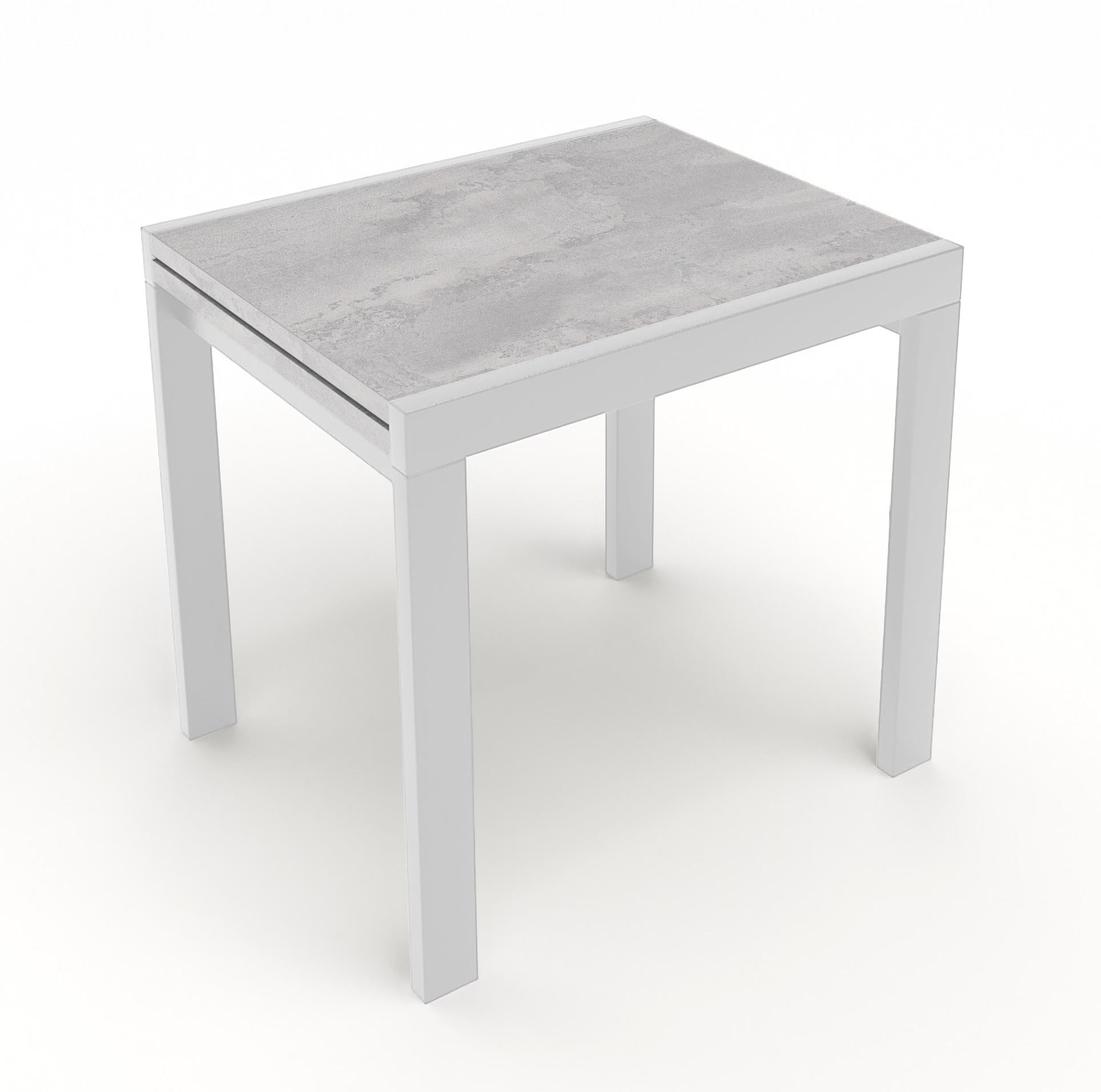 Стіл обідній розкладний Fusion furniture Слайдер 1000 Білий/Бетонний камінь