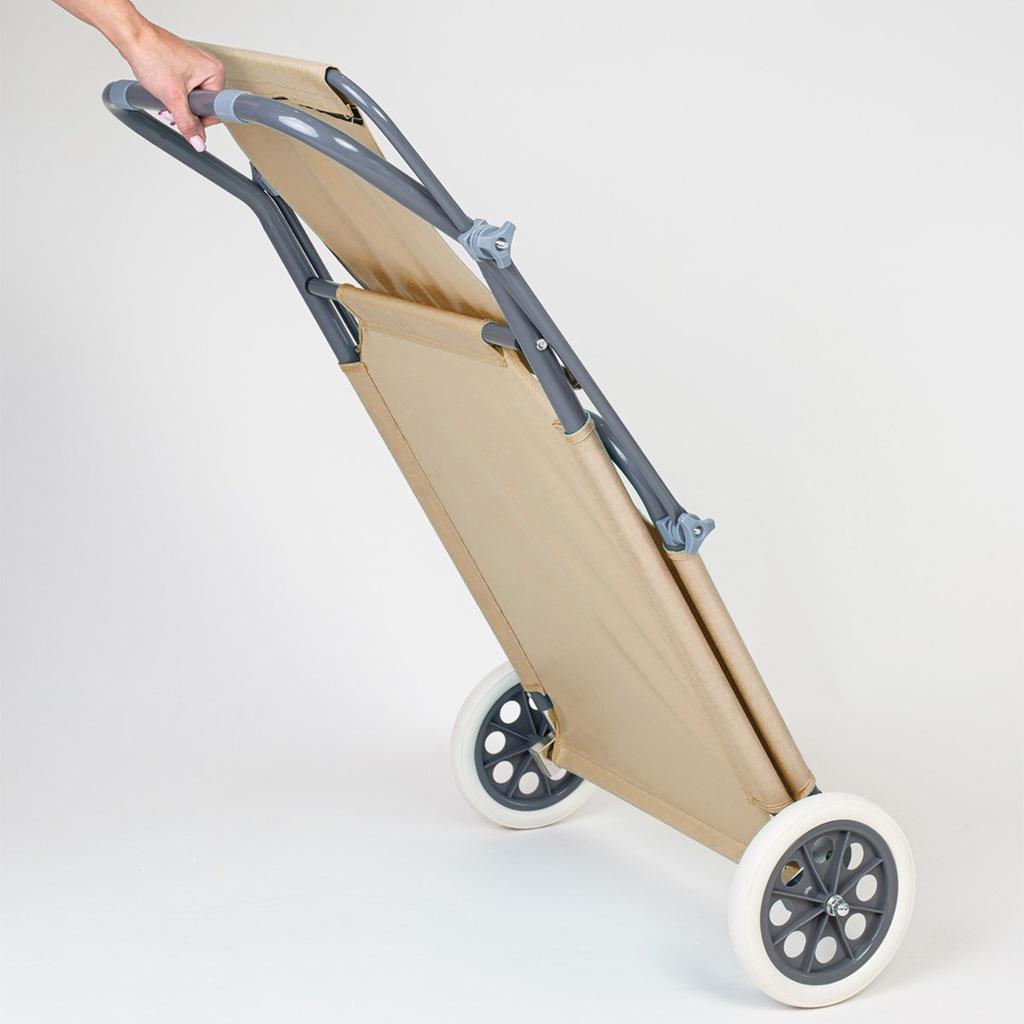 Лежак трансформер с козырьком пляжный/садовой до 120 кг Бежевый (LT2) - фото 3 Лежак трансформер с козырьком пляжный/садовой до 120 кг Бежевый (LT2) - фото 3