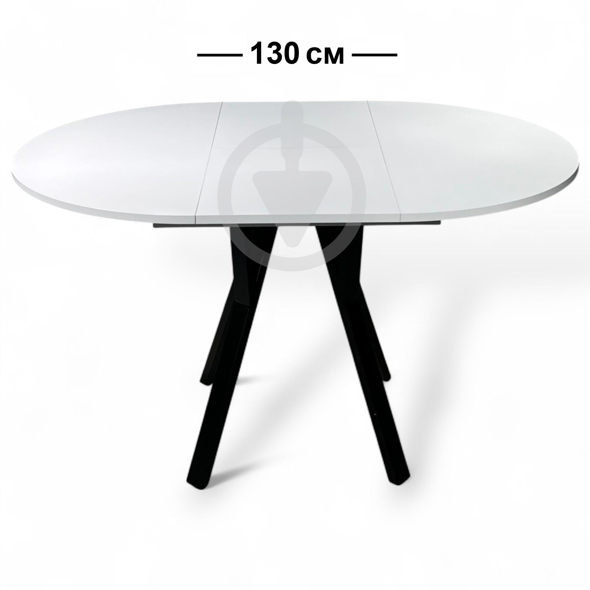 Стіл кухонний розкладний RoMax Lite Slide Loft 90x80 см Біла Аляска/Чорний - фото 2