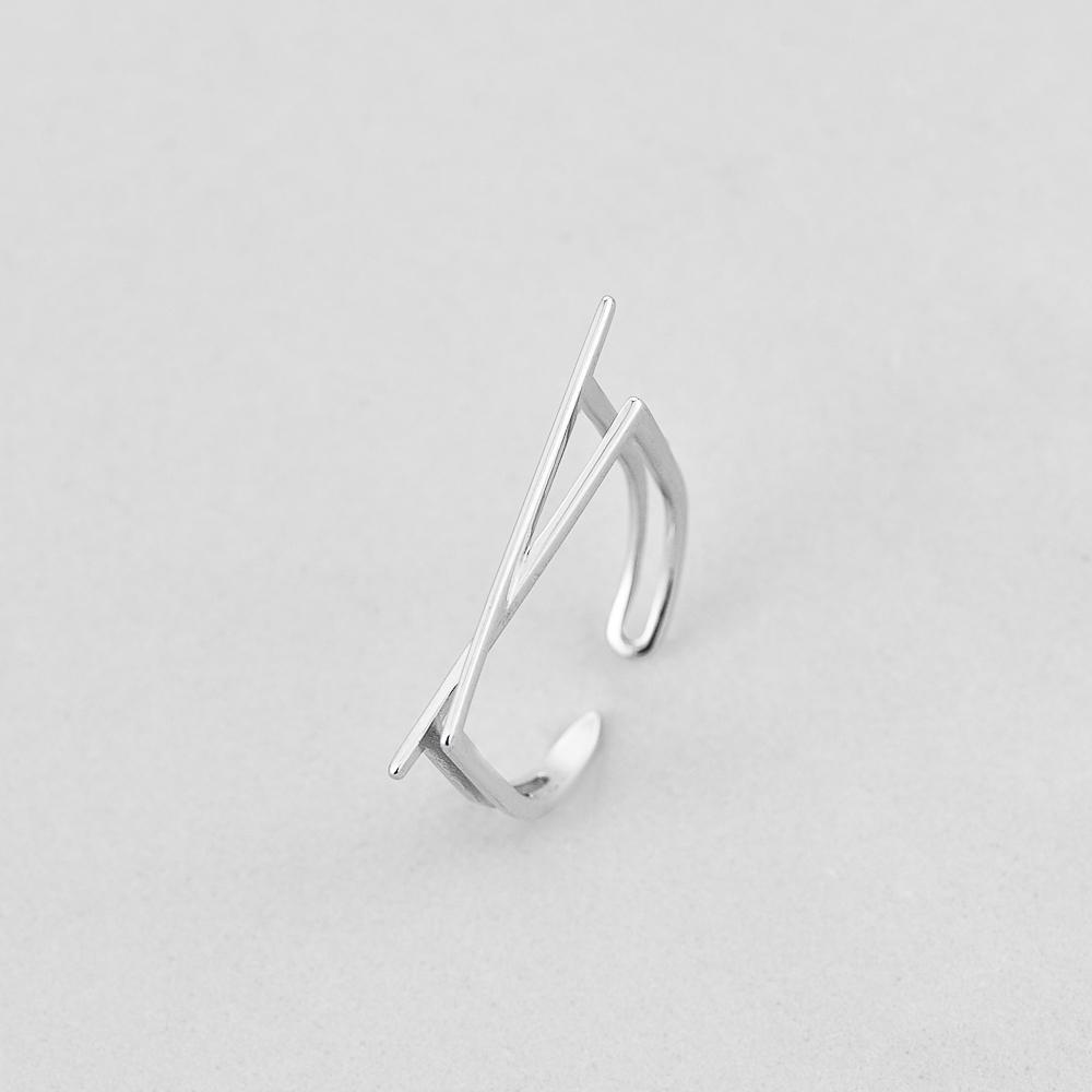 Серебряное кольцо Minimal Пересечение линий (5658)