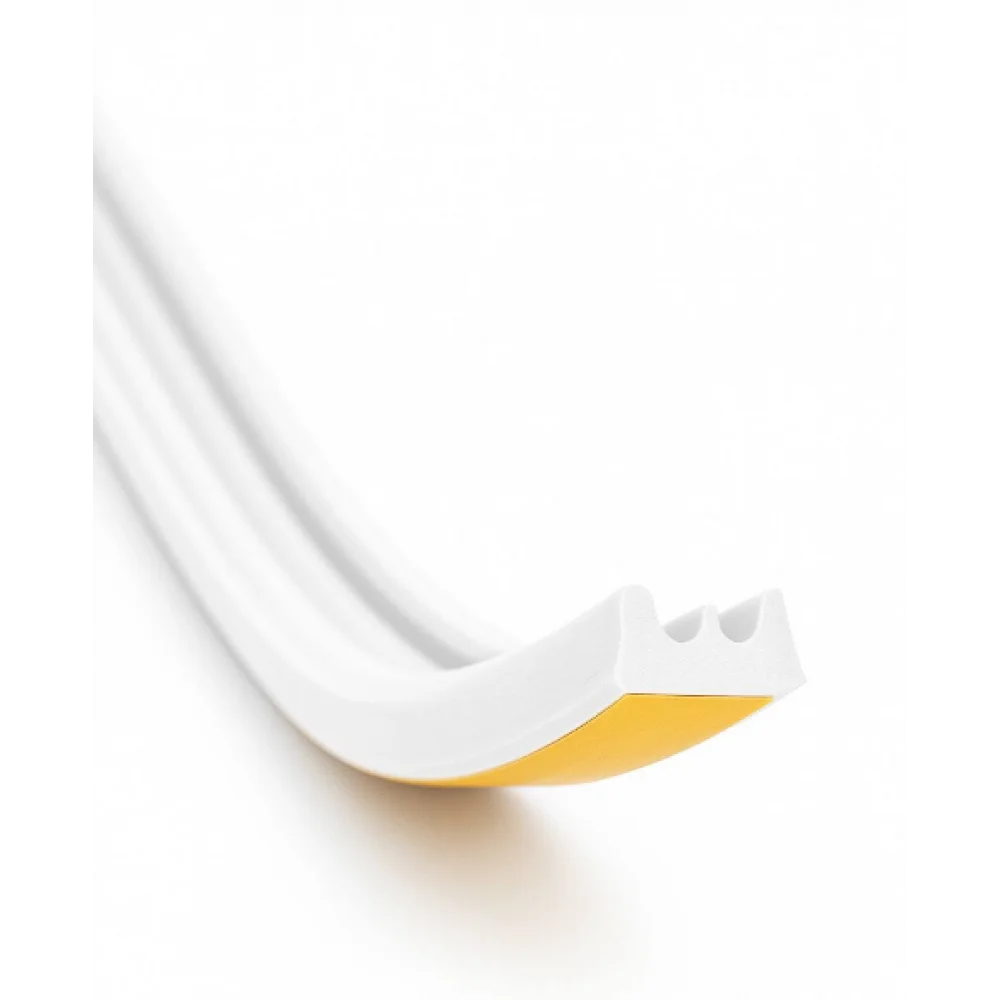 Ущільнювач самоклеючий Е профіль 9x4 см каучуковий для вікон та дверей одинарний 1 м Білий (UD1098) - фото 1