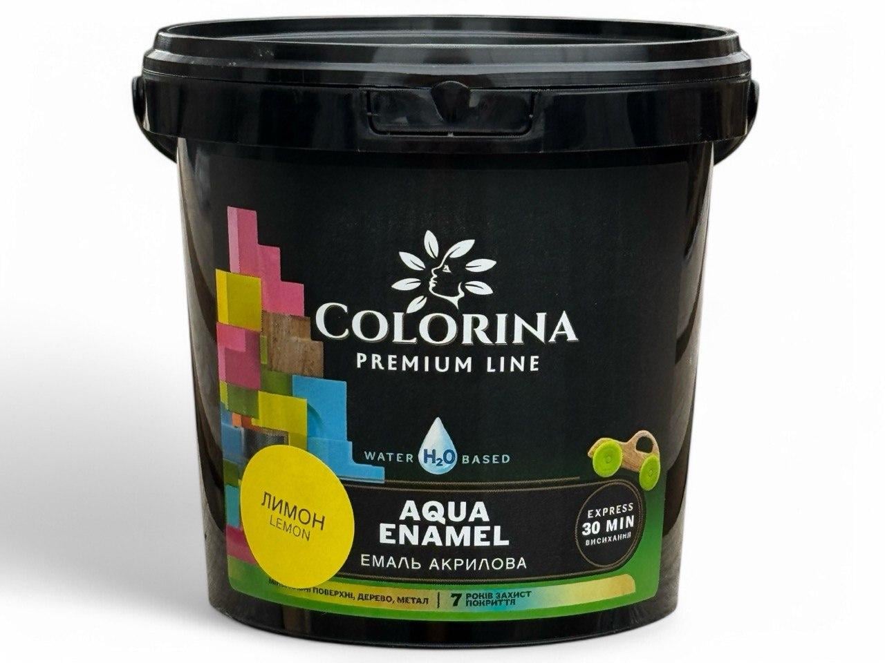 Краска акриловая Colorina Aqua ENAMEL без запаха 0,9л Лимонный (31641802)