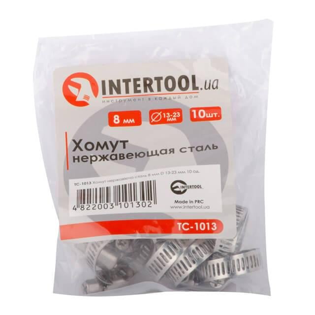 Хомут Intertool TC-1013 нержавеющая сталь 8 мм d 13-23 мм 10 шт. (10068943) - фото 2