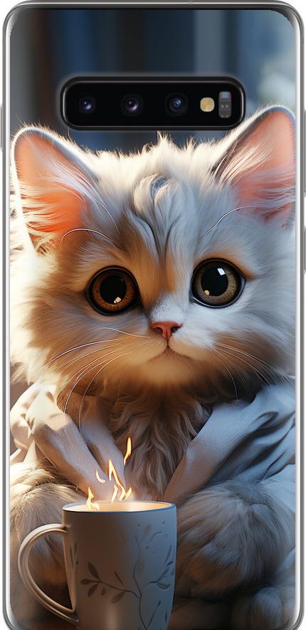 Чехол на Samsung Galaxy S10 Plus White cat (5646t-1649-42517)