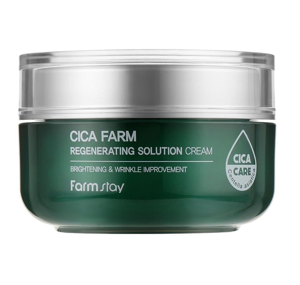 Восстанавливающий ампульный крем с центеллой для лица Cica Farm Regenerating Solution Cream FarmStay 50 мл (8809635230651)