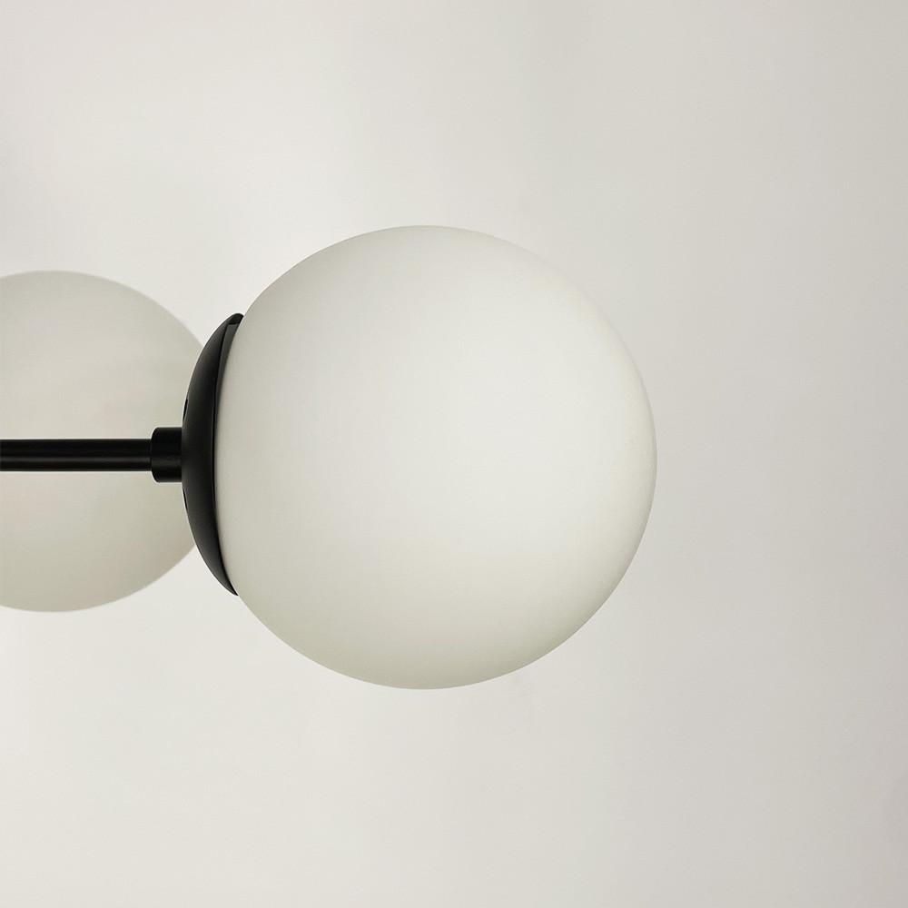 Люстра стельова на 8 білих плафонів із латунною фурнітурою Чорний (51797/8 TBS+BK+WT) - фото 5