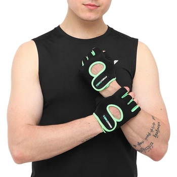 Рукавички для фітнесу FITNESS BASICS L Чорний/Салатовий (BC-893)