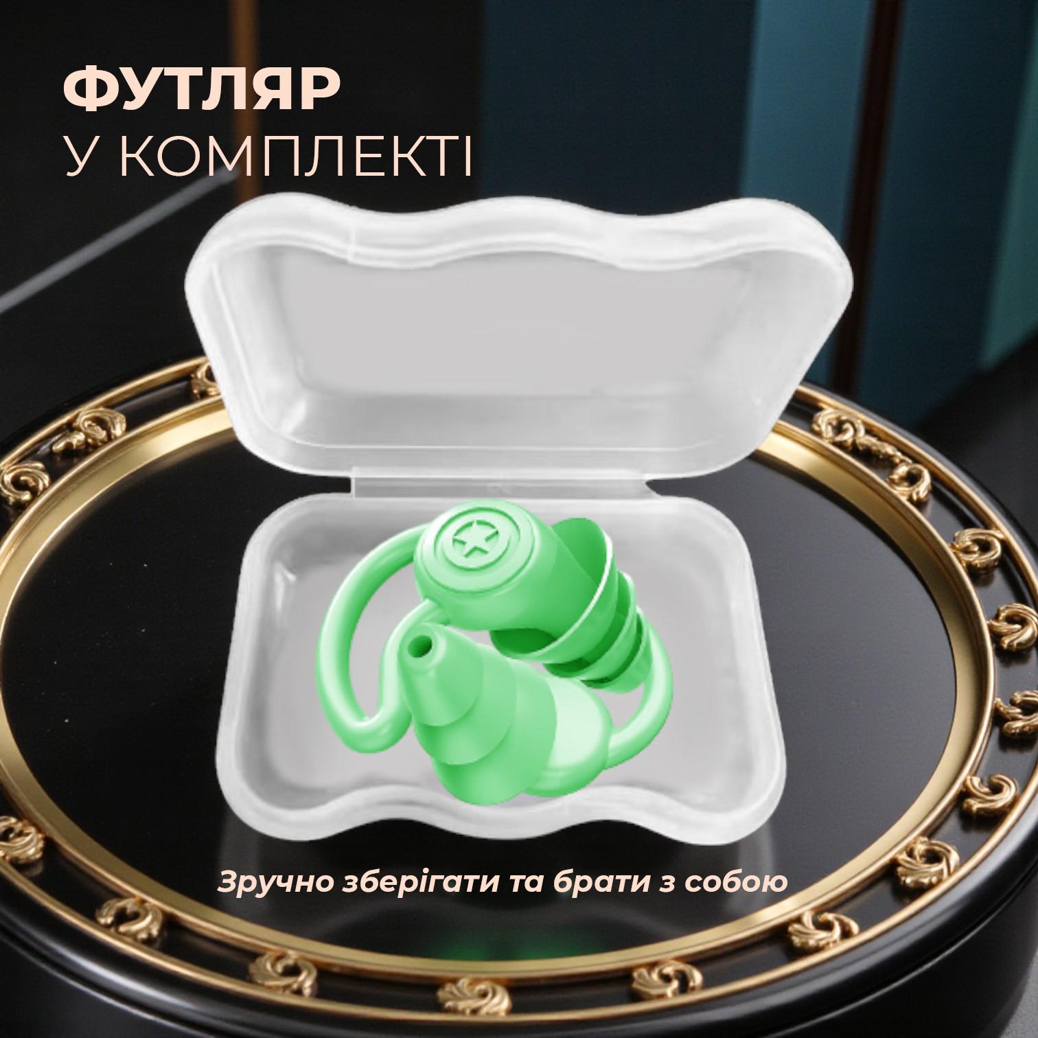 Беруші для сну Univerza Акула силіконові шумозаглушувальні анатомічні у футлярі Зелений - фото 13 Беруші для сну Univerza Акула силіконові шумозаглушувальні анатомічні у футлярі Зелений - фото 13