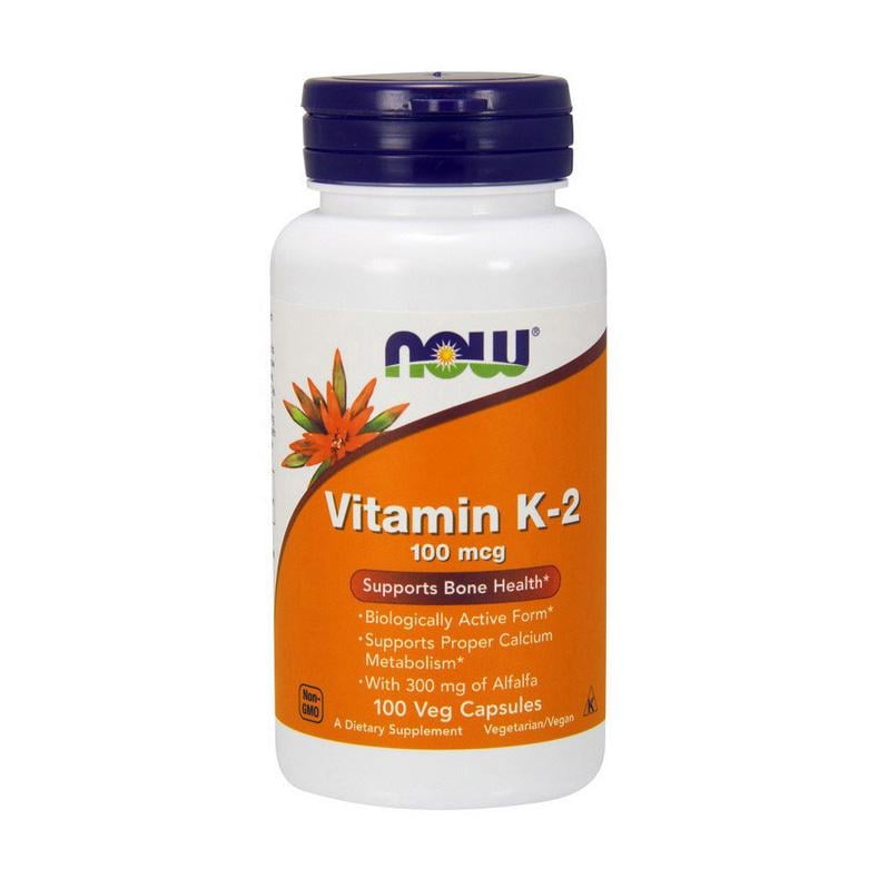 Витамин K2 MK-4 100 мкг с люцерной NOW Vitamin K-2 100 вер. капс.