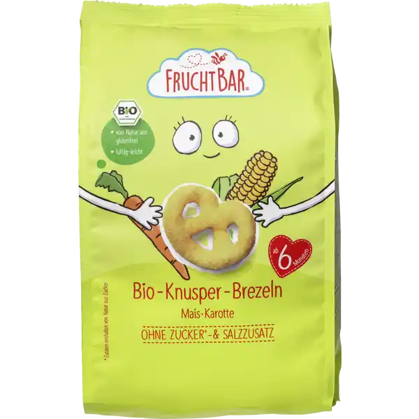 Крендельки детские хрустящие FruchtBar с кукурузой и морковью от 6 месяцев 25 г (28132312)