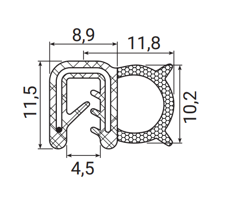 Уплотнитель Roztocze UT-33.4 1 м Черный (11035260) - фото 2 Уплотнитель Roztocze UT-33.4 1 м Черный (11035260) - фото 2
