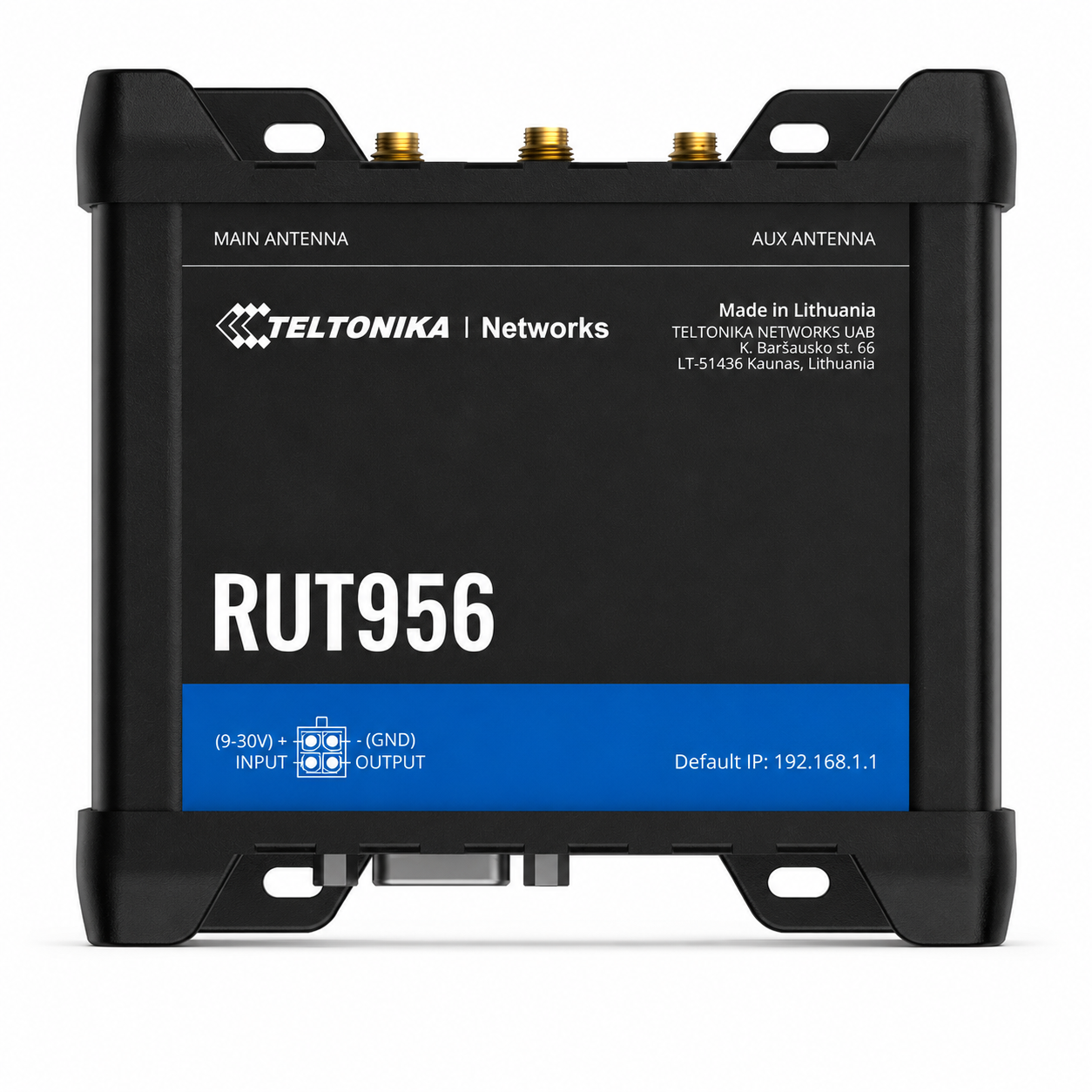 Маршрутизатор сотовый промышленный Teltonika RUT956 с 4G LTE/Wi-Fi 4 Черный (36522506)