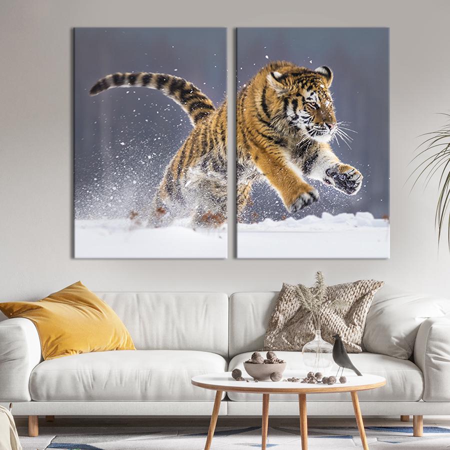 Модульная картина на холсте Диптих Королевский тигр 165x122 см (170-2)