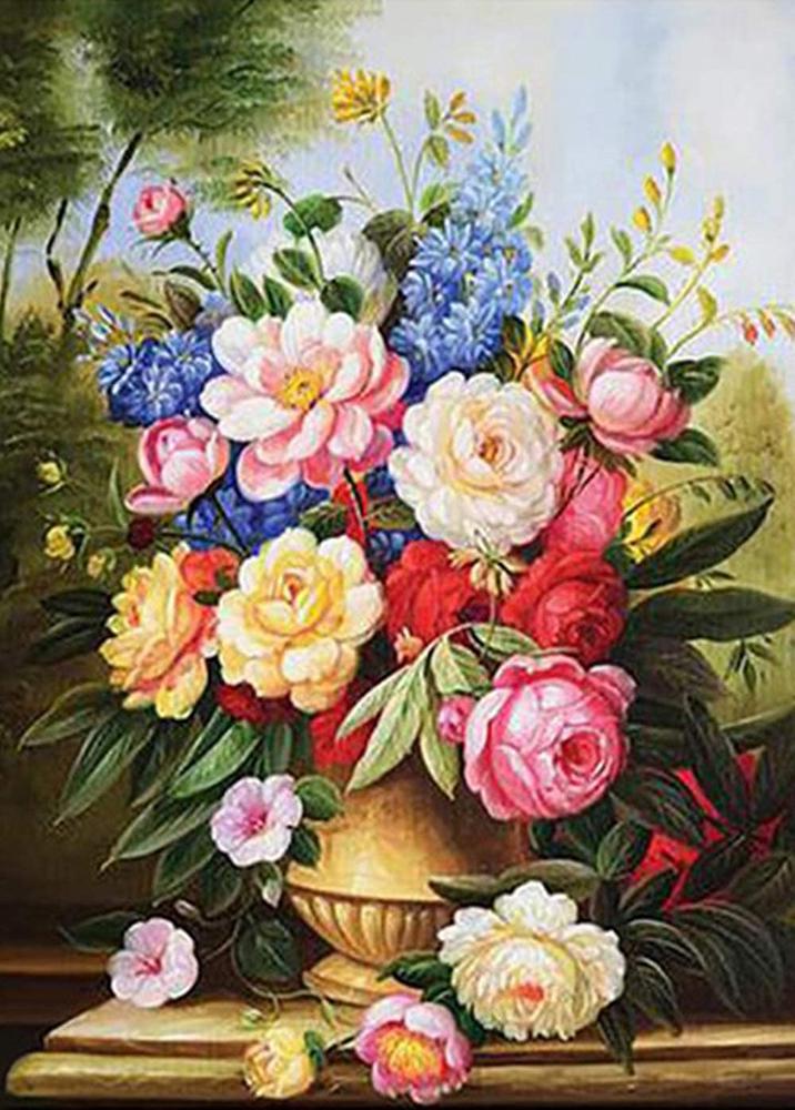 Алмазная мозаика Emerald Craft Цветы в золотой вазе 30x40 см (23263)