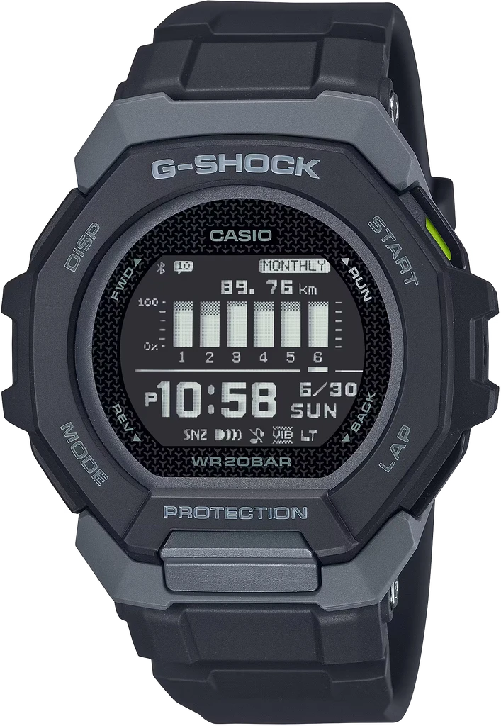Наручные часы мужские Casio G-Shock GBD-300-1ER ударопрочные с водозащитой 200 м и подсветкой (3099577904)