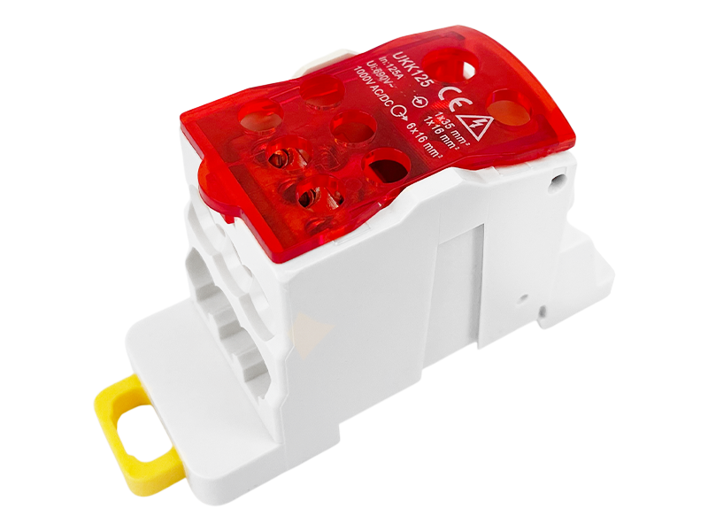 Блок распределительный на DIN-рейку Lemanso UKK125 125A Красный (LMA2665)