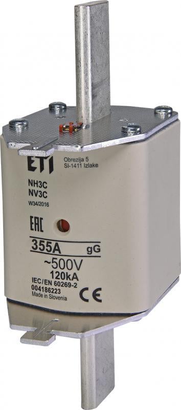 Предохранитель ножевой ETI KOMBI NH3С 355A gG с плавкой вставкой (4186223)