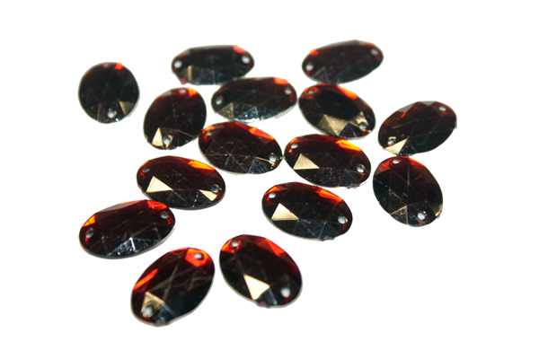 Камни пришивные Овал малый 13х18 мм 30 шт. Темно-Красный
