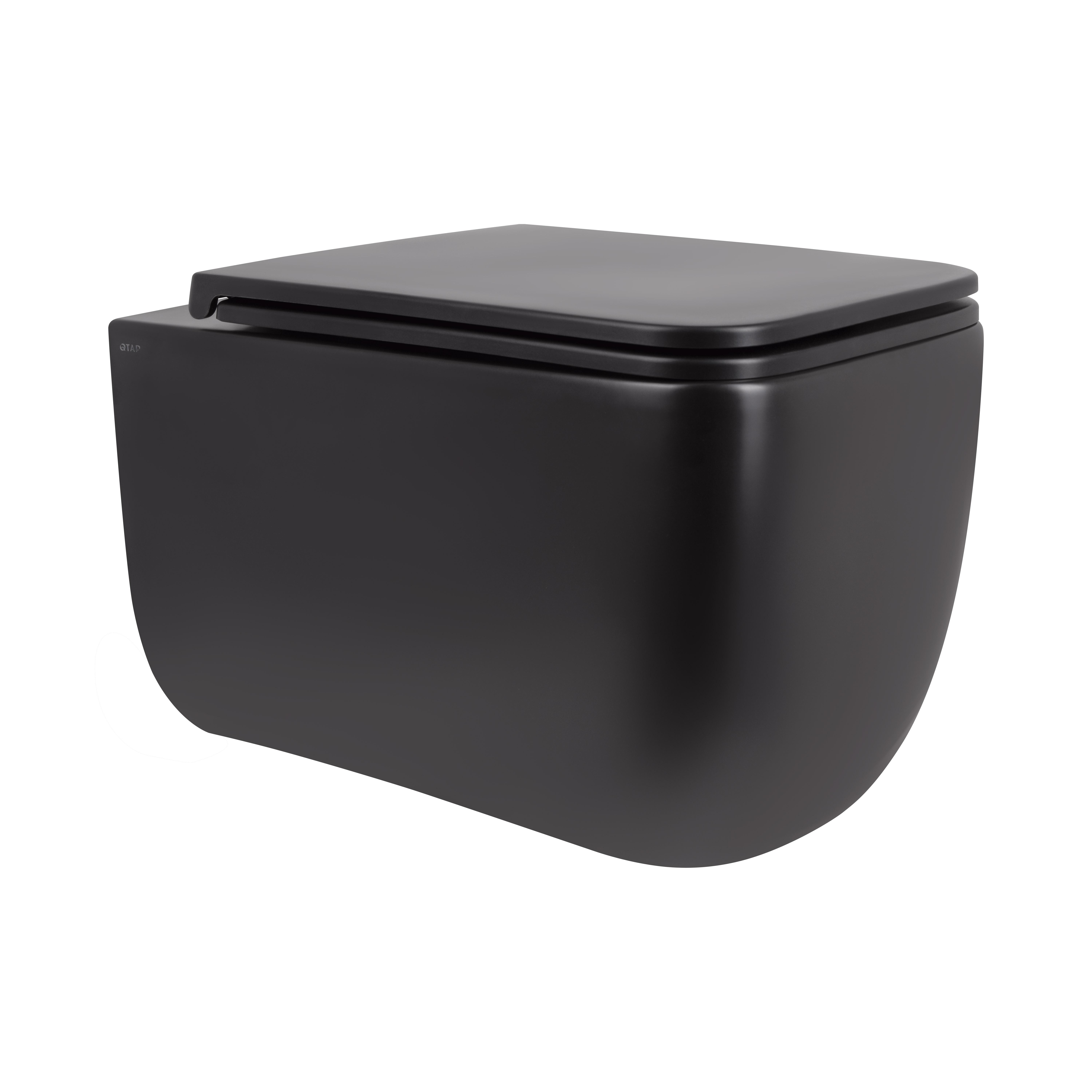 Унитаз подвесной Qtap Gemini QT2533076EUQMB безободковий с сиденьем Soft-close Унитаз подвесной Qtap Gemini QT2533076EUQMB безободковий с сиденьем Soft-close