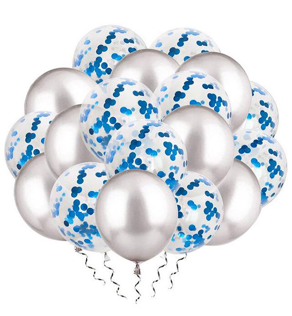 Воздушные шары Chrome confetti 18 шт. Silver