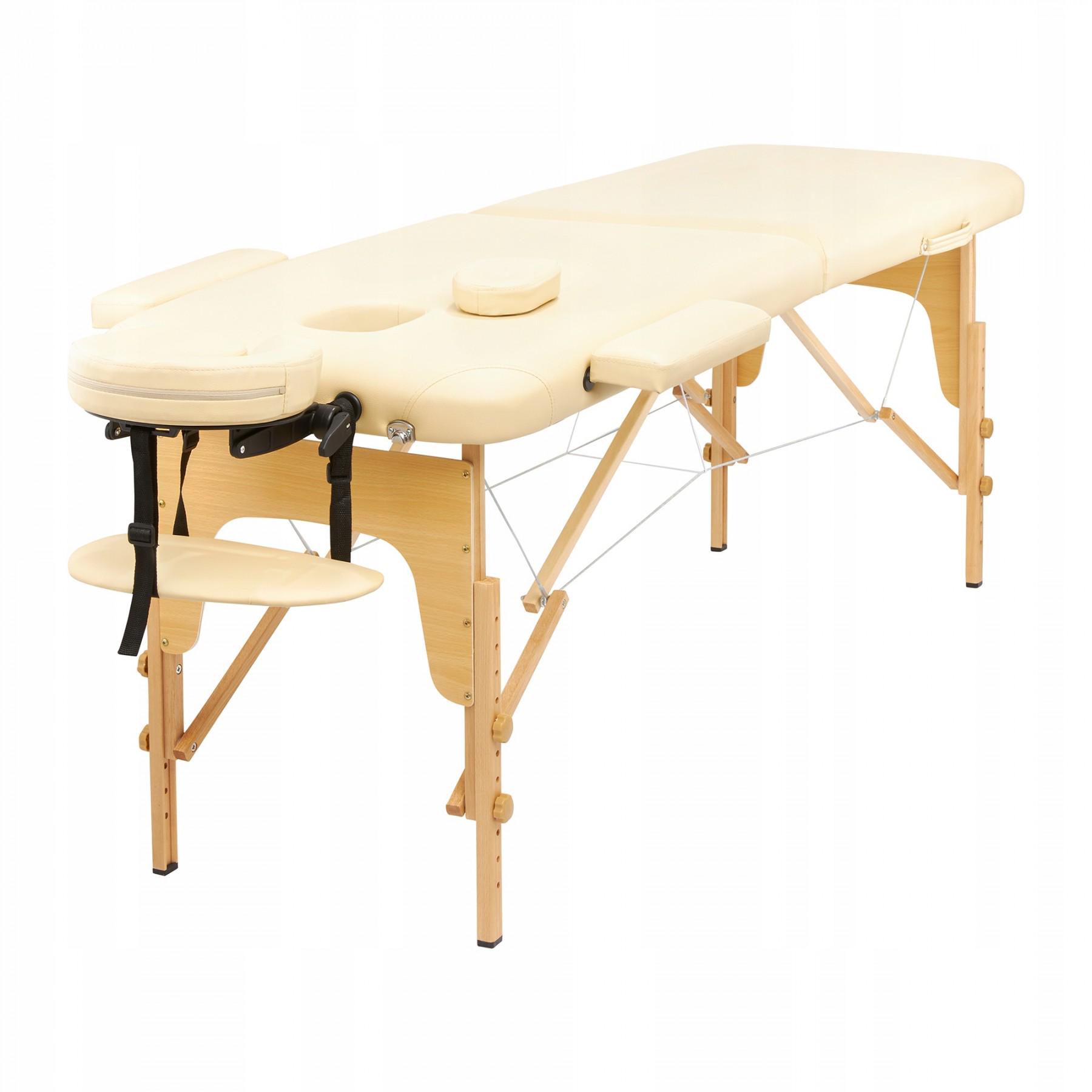 Масажний стіл складаний 4fizjo Massage Table Wood W70 Beige (39448)