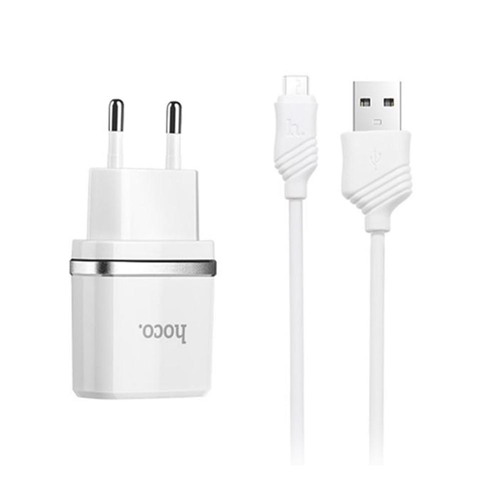 Мережевий зарядний пристрій Hoco C11 Smart Micro EU 1USB 1A White