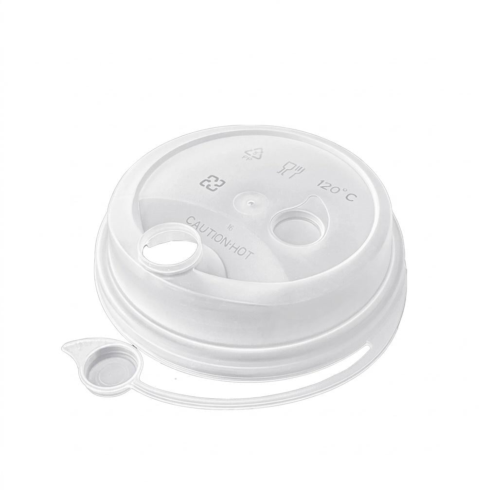 Крышка с поилкой Ecoplast D-90 для матовых стаканов 50 шт. Белый матовый (35954663)