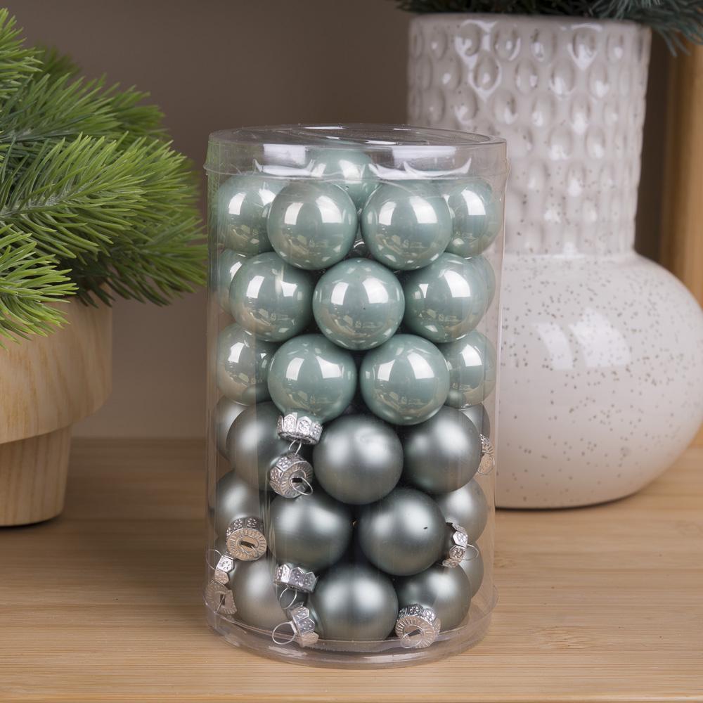 Кулі новорічні із скла 2,5 см 48 шт. Зелений (3354-18)