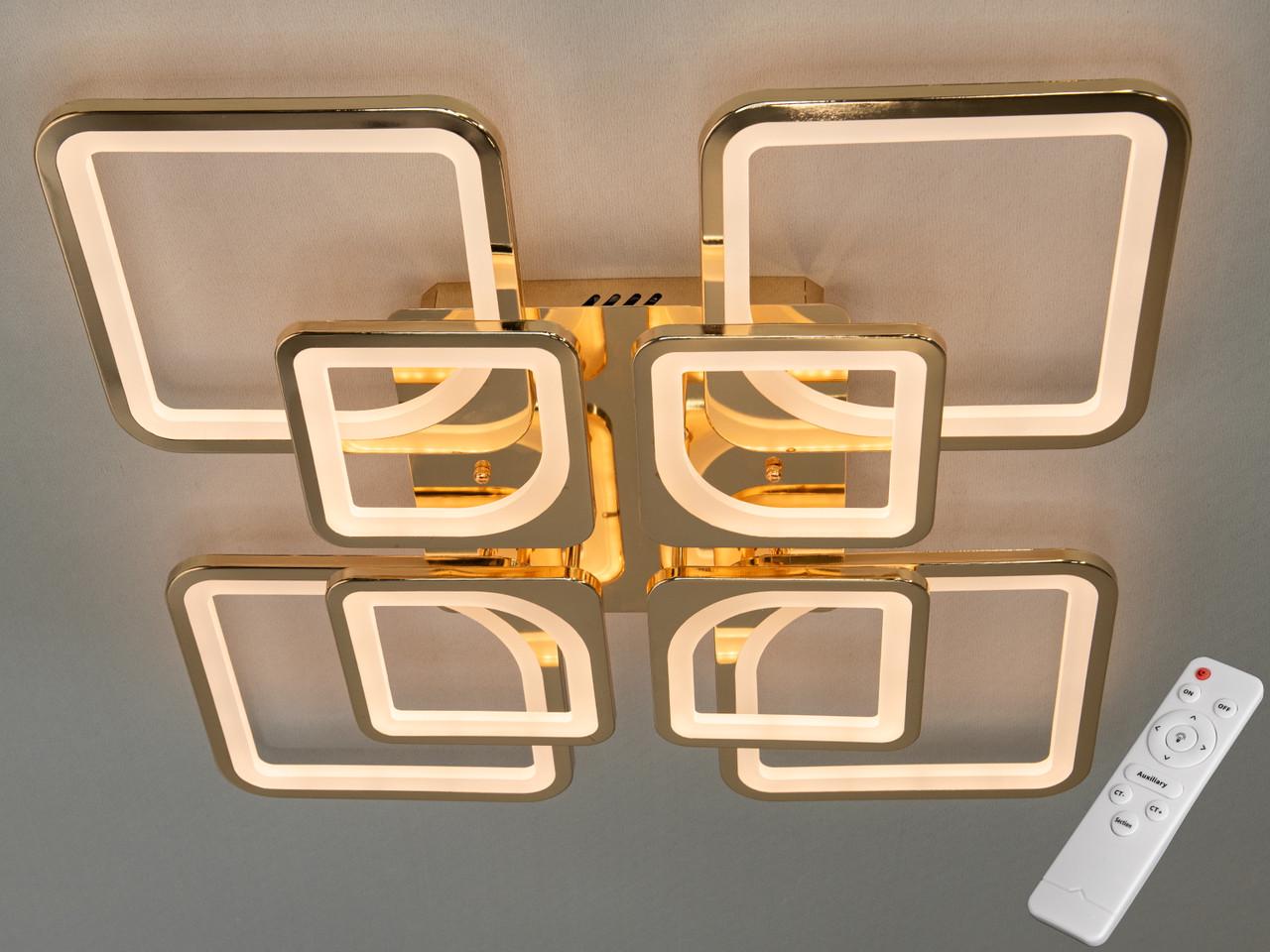 Люстра светодиодная EcoLed 135W 8060/4+4G Золотой