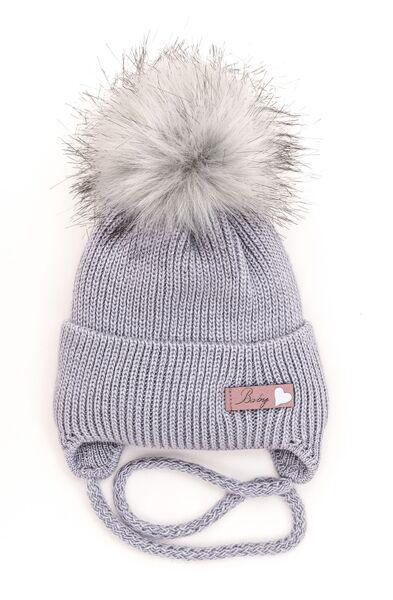 Шапка детская для девочек Бейби D830 хлопок 42-46 см Серый