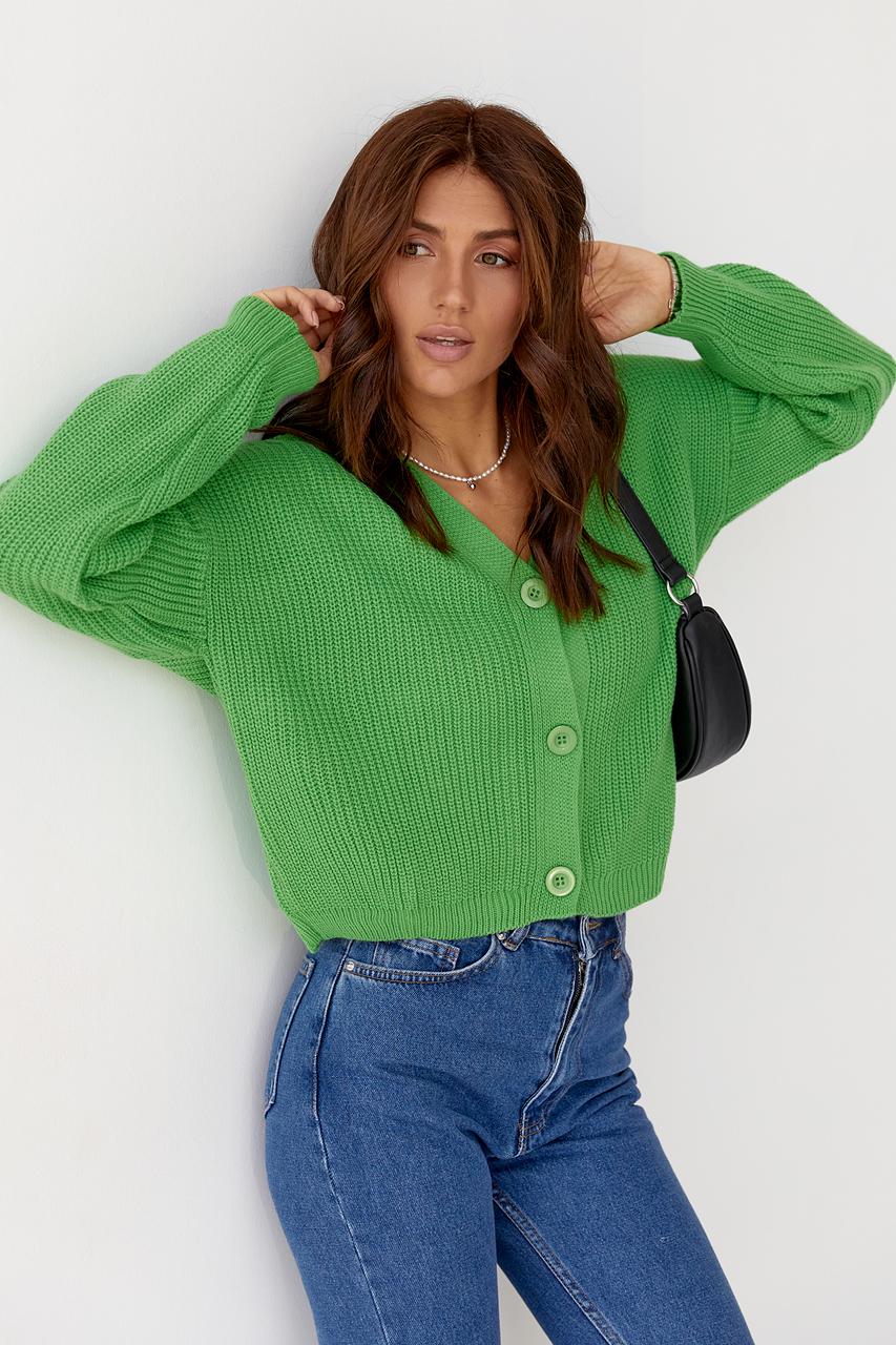 Кардиган укороченный M Салатовый (9527888) Кардиган укороченный M Салатовый (9527888)