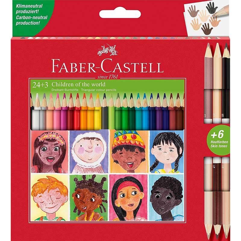 Набор цветных карандашей Faber-Castell BICOLOR SKINTONES картонный пенал 24 цвета (511515)