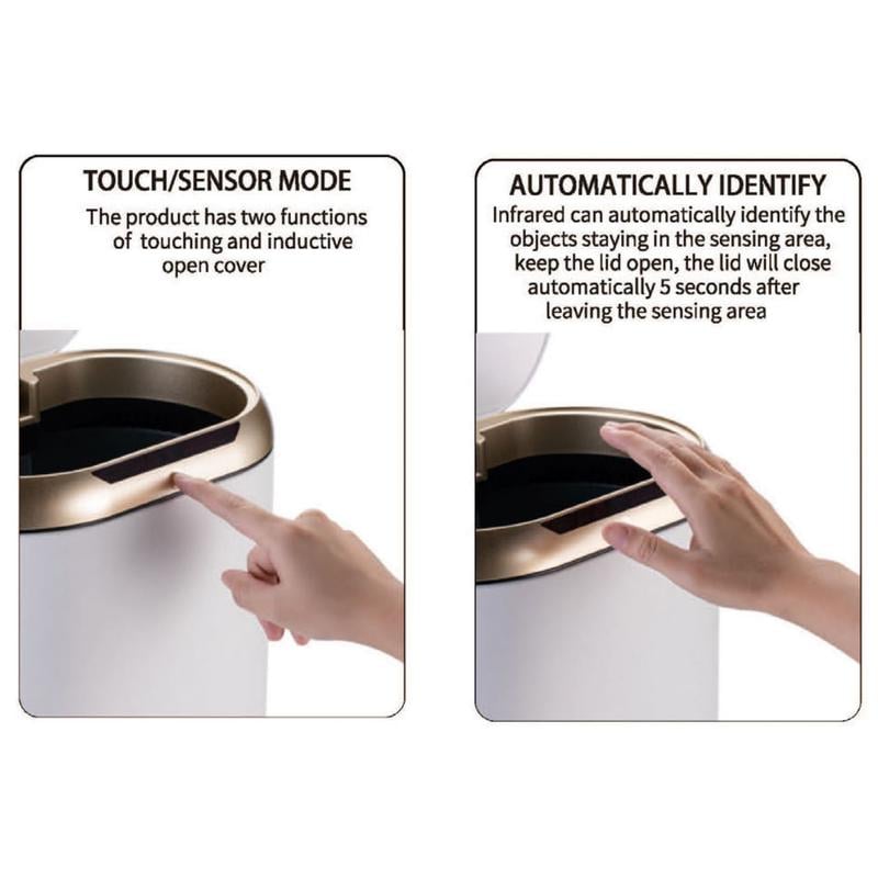 Відро для сміття сенсорне MIXXUS Topper-TC0112 MI7082 з кришкою 12 л Білий (258314) - фото 5