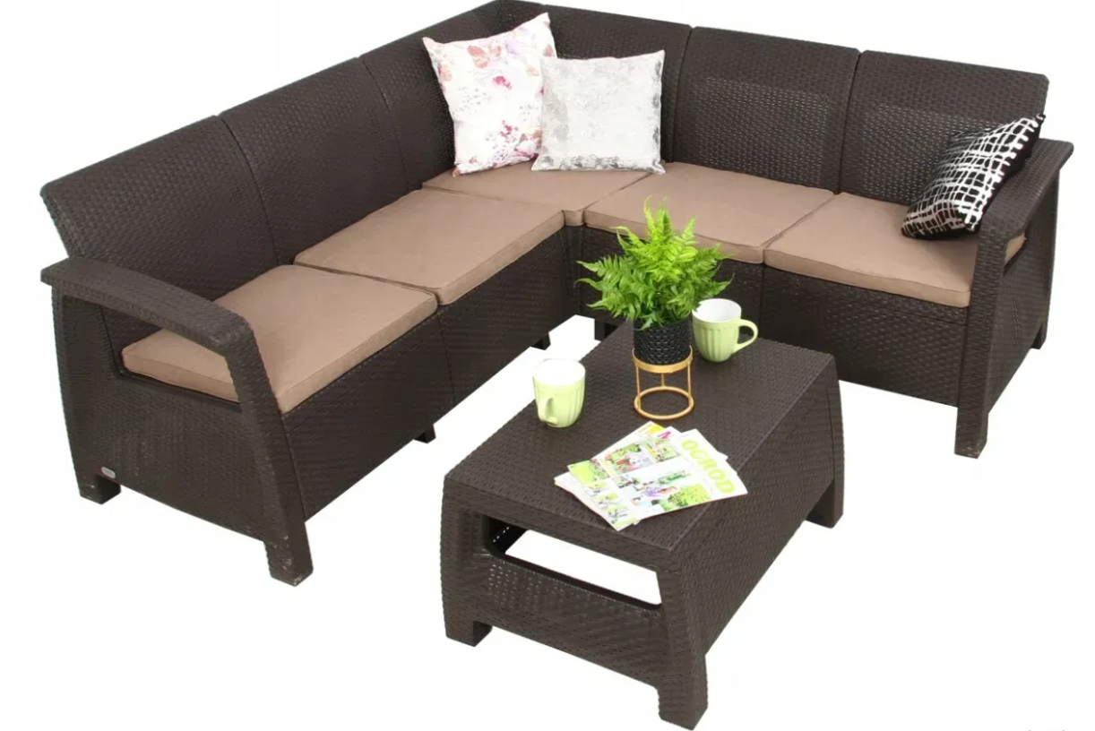 Диван садовий кутовий Keter Corfu Relax Коричневий (241728) - фото 3 Диван садовий кутовий Keter Corfu Relax Коричневий (241728) - фото 3