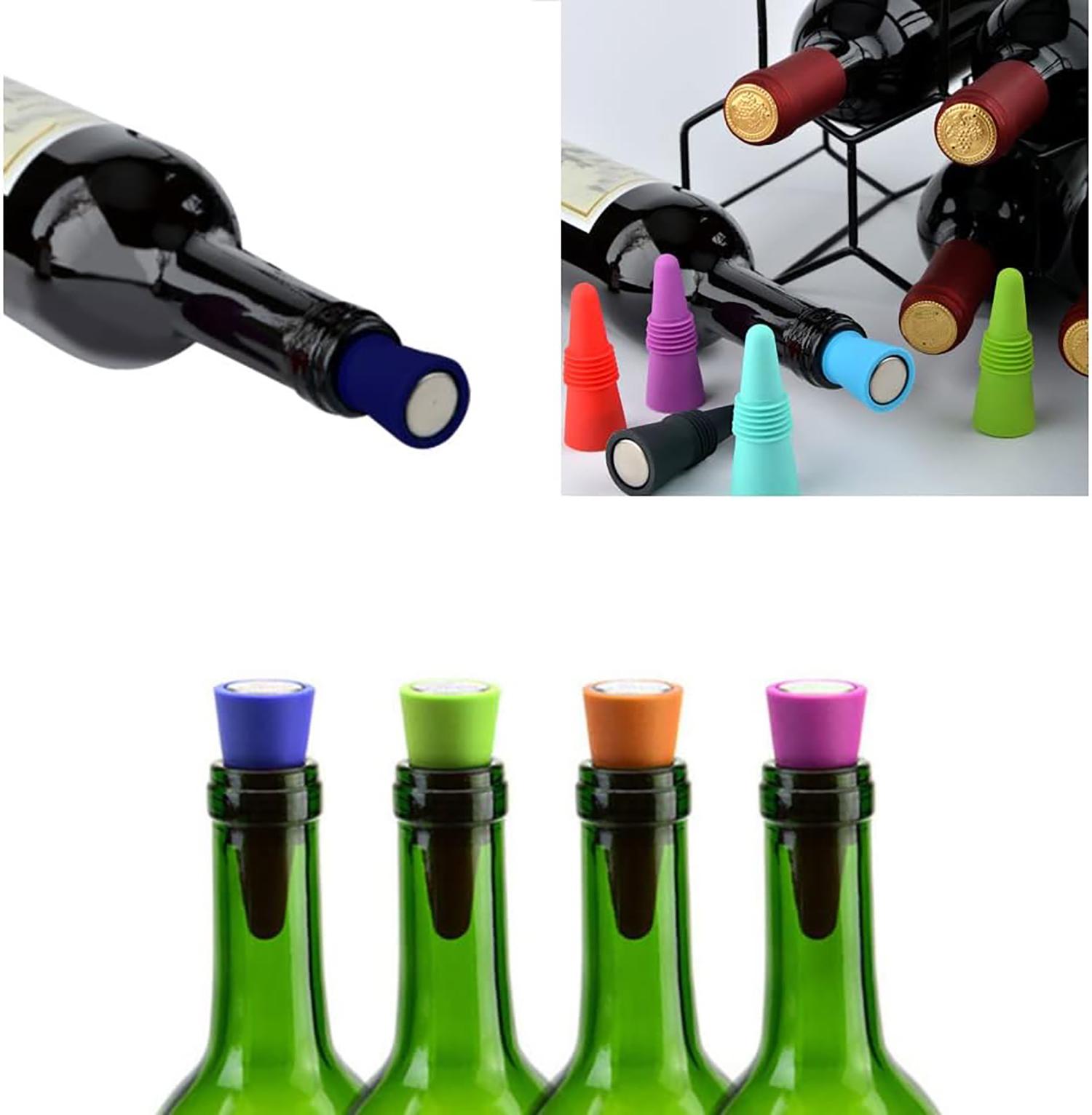 Комплект пробок для бутылок вина и шампанского многократные силиконовые 6 см 2 шт. (24099405) - фото 5