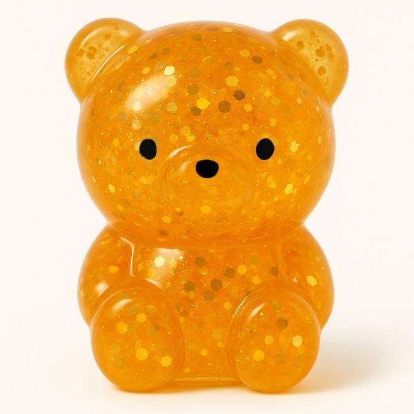 Игрушка антистресс Мишка с блестками 5,5 см Оранжевый (26568327)