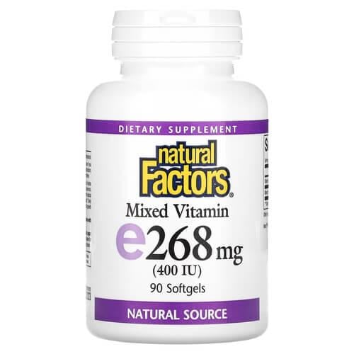 Витамин Е Natural Factors Mixed Vitamin E 268 мг 400 IU 90 Softgels (NFS-01421)