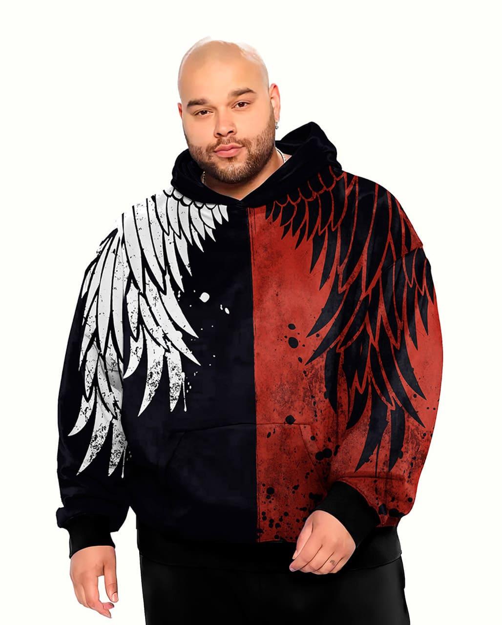 Худі чоловіче Крила батал 5XL Червоний (11185)