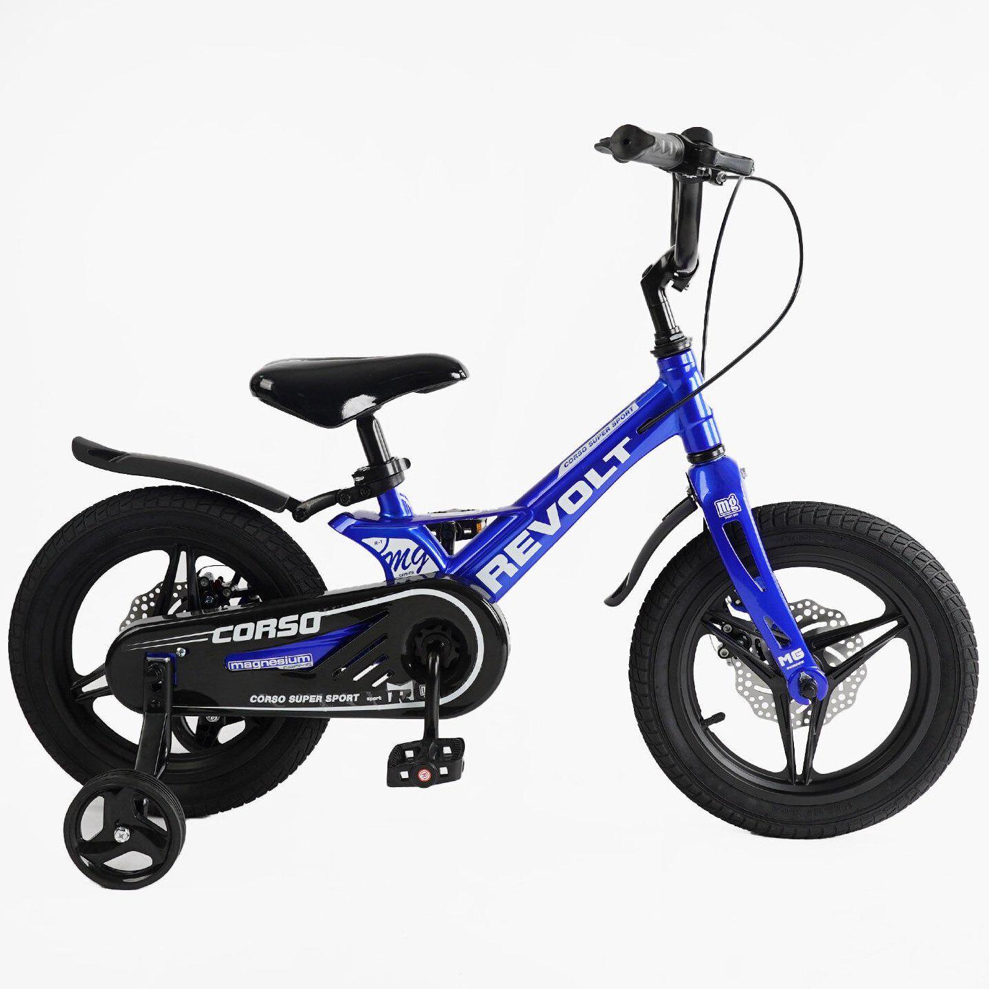 Велосипед двухколесный Corso Revolt 14" детский магниевый Синий - фото 2 Велосипед двухколесный Corso Revolt 14" детский магниевый Синий - фото 2