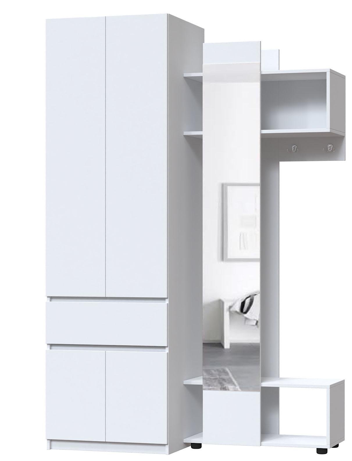 Прихожая Мастер Форм Брайт левосторонний 1300х520х2000 мм Белый (31806)