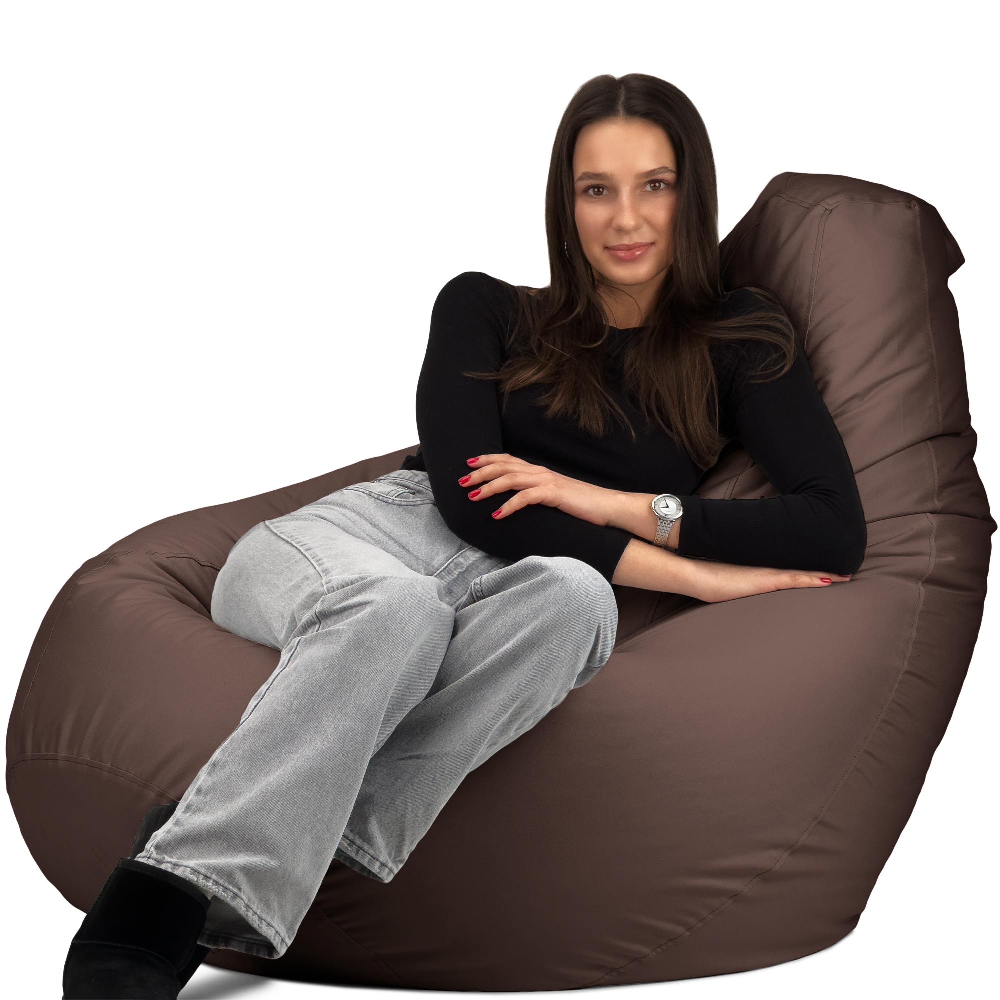 Кресло-мешок Студия Комфорта Груша оксфорд флекс 150х100 см Коричневый (9012313) - фото 4