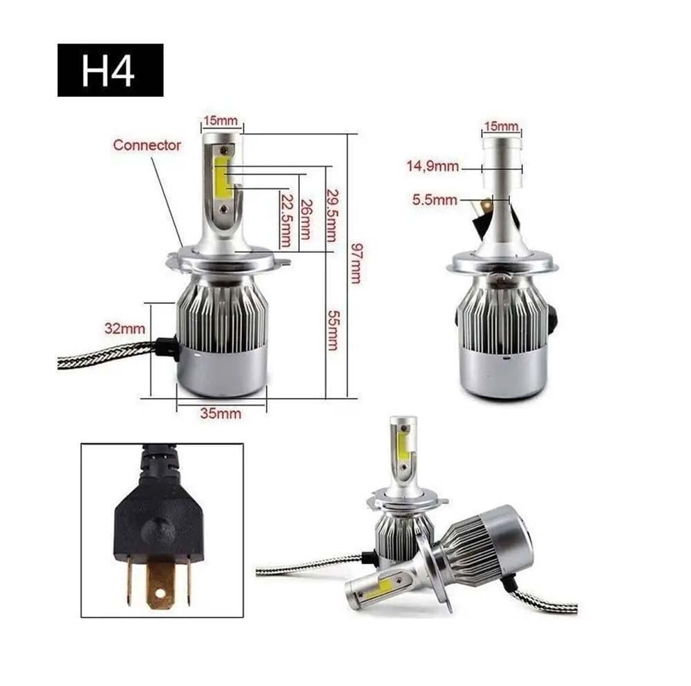 Лампы автомобильные светодиодные головного света C6 H4 36W 3800LM 4500-5000K 2 шт. - фото 9 Лампы автомобильные светодиодные головного света C6 H4 36W 3800LM 4500-5000K 2 шт. - фото 9