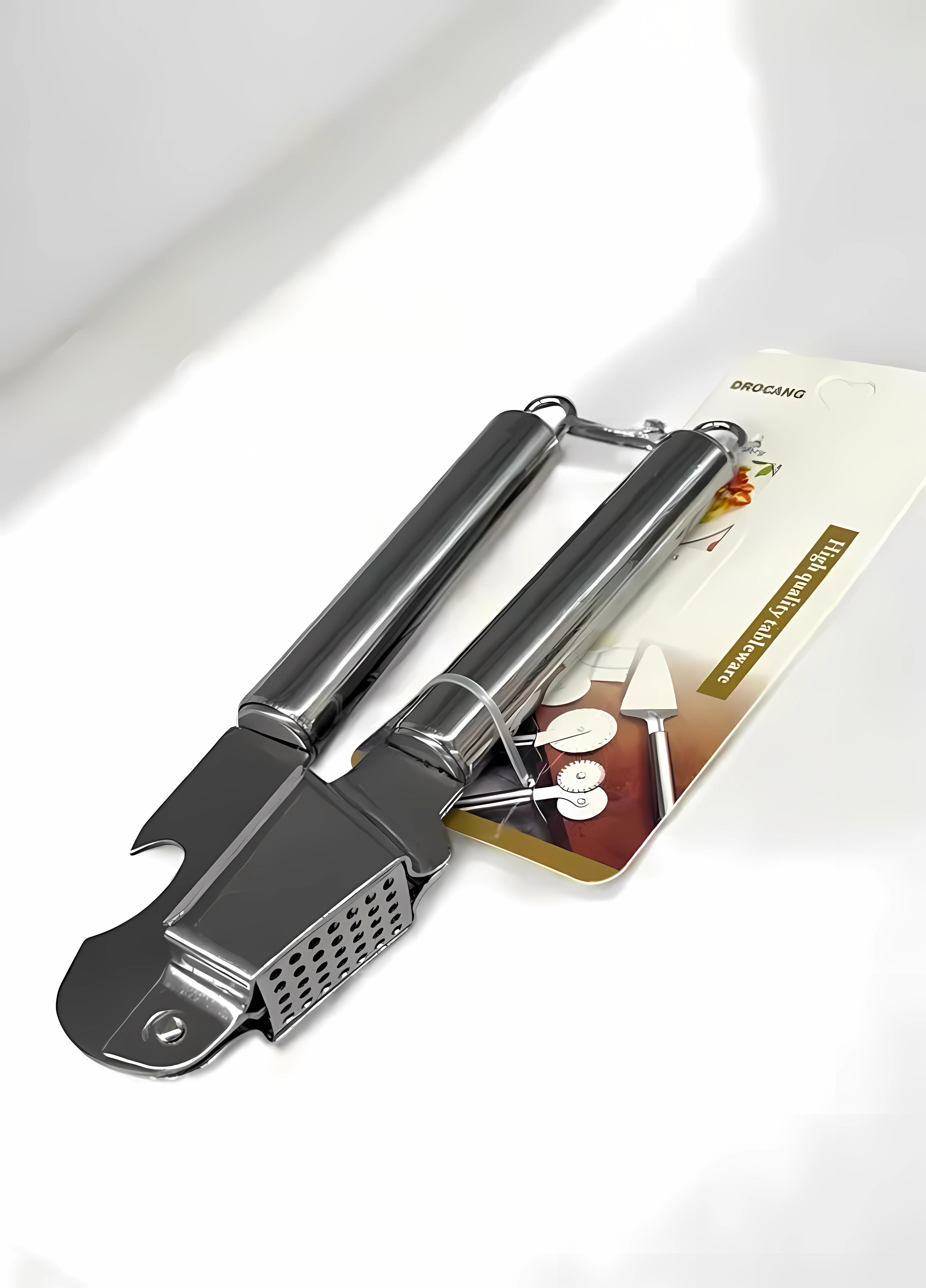 Прес для часнику з відкривачкою Good Idea 2в1 з нержавіючої сталі Сірий (77836SP)