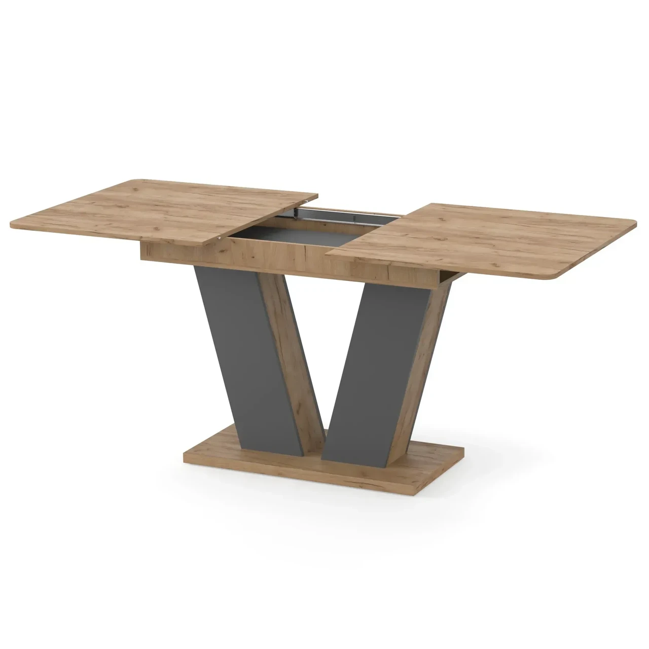 Обідній стіл розсувний Neman Den 180/140х80х78,4 см Дуб крафт золотий/Графіт (558831) - фото 2