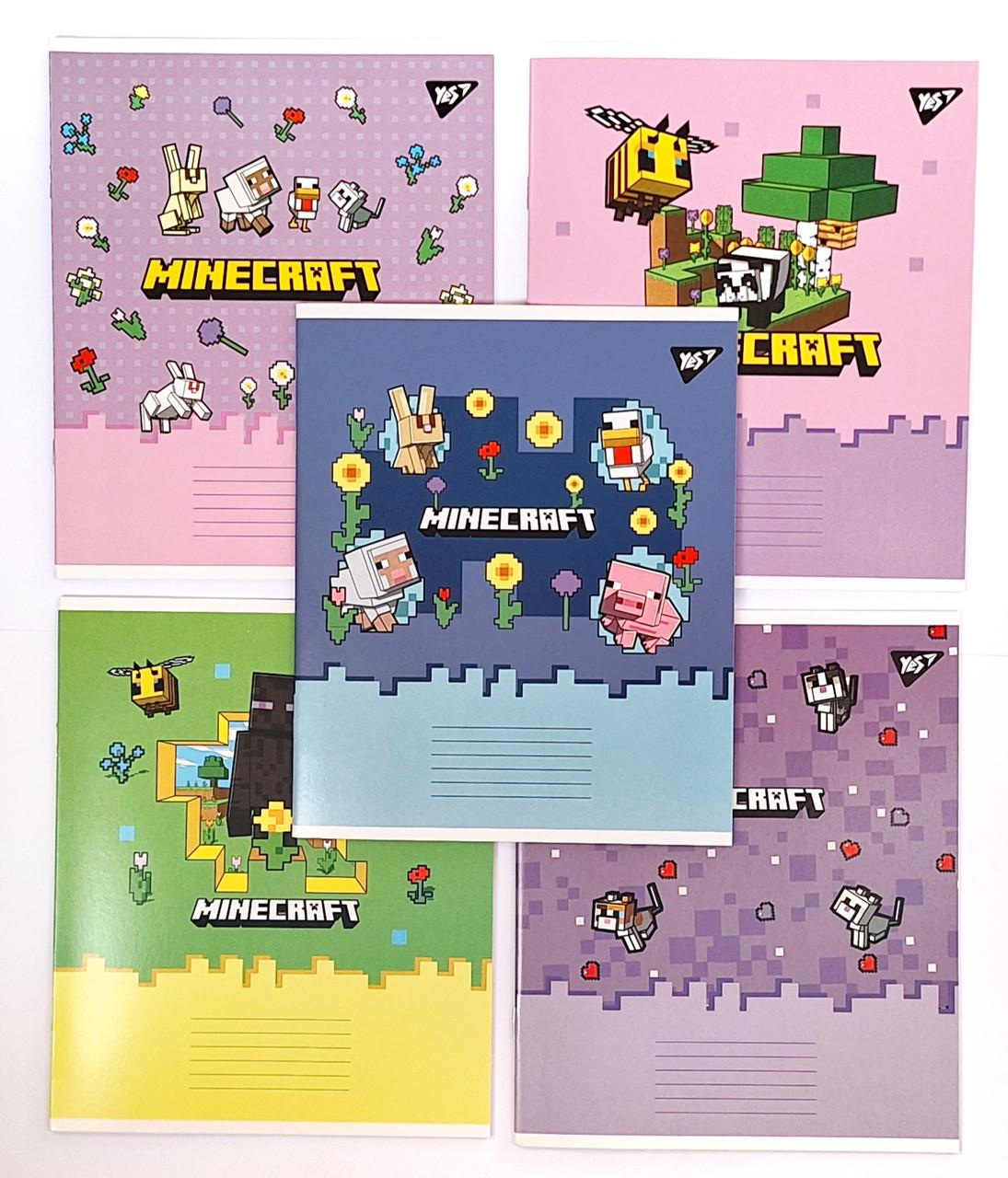Комплект тетрадей школьный YES Minecraft Spring для девочки А5/24 линия 5 шт. (767596)